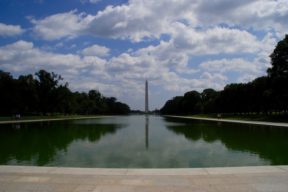 Washington Monument en Reflecting Pool in Washington D.C.