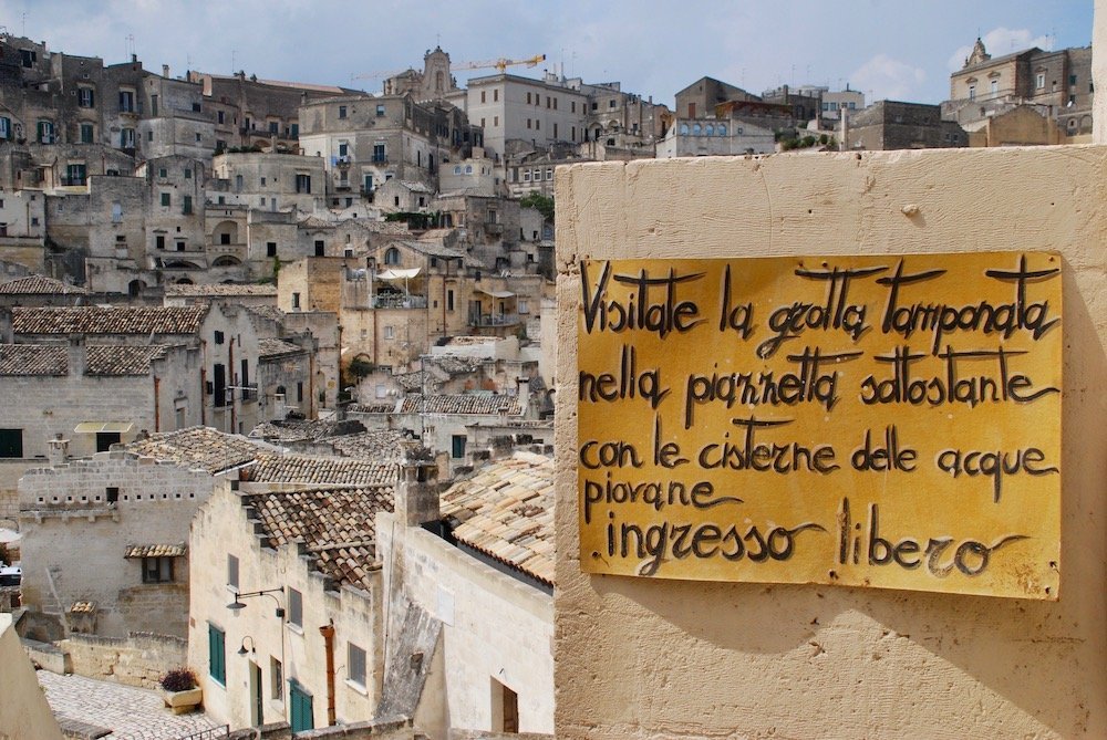 Matera in de regio Basilicata, Italië
