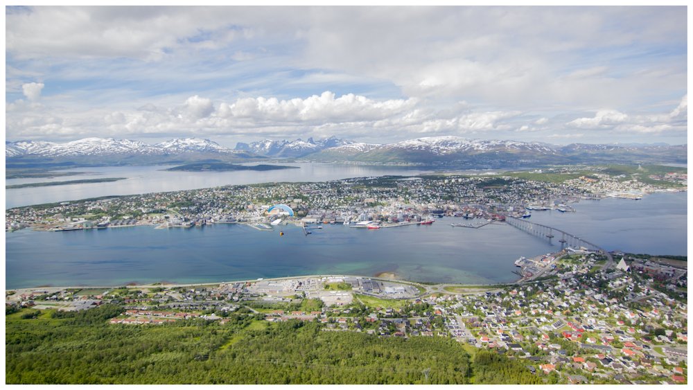 Uitzicht op Tromsø in Noord-Noorwegen