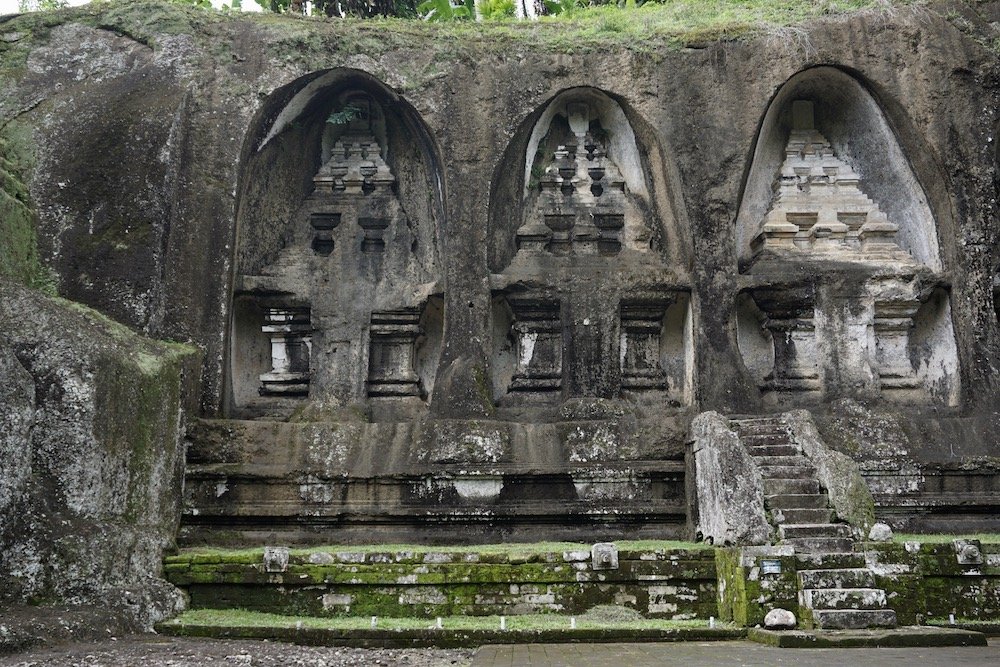 De uitgehouwen tempels van Gunung Kawi nabij Ubud