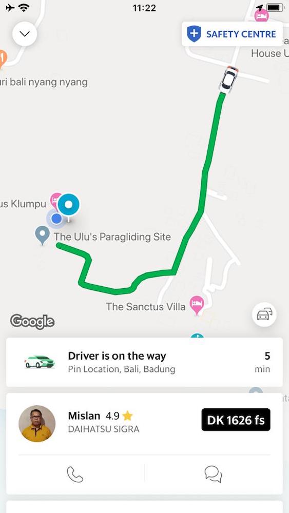 Grab-app gebruiken op Bali